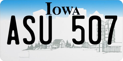 IA license plate ASU507