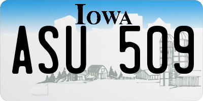 IA license plate ASU509