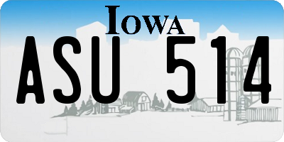IA license plate ASU514