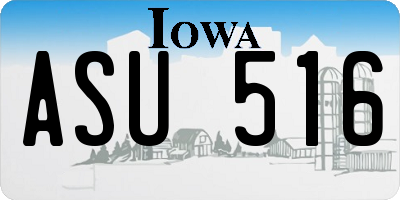 IA license plate ASU516