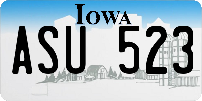 IA license plate ASU523