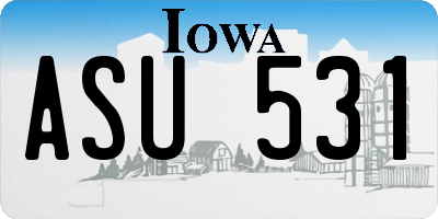 IA license plate ASU531