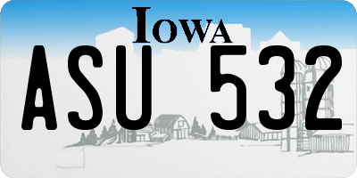 IA license plate ASU532