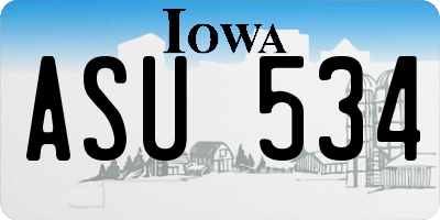 IA license plate ASU534