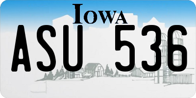 IA license plate ASU536