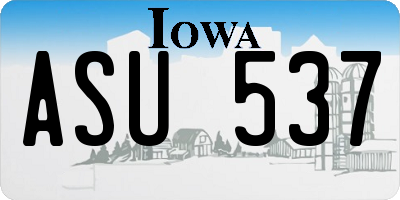 IA license plate ASU537