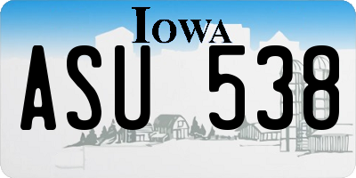 IA license plate ASU538