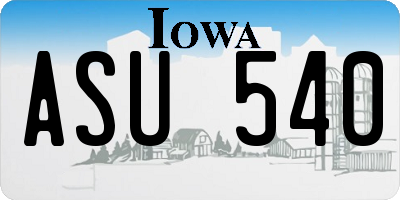IA license plate ASU540