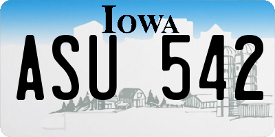 IA license plate ASU542