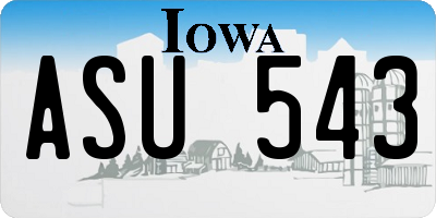 IA license plate ASU543
