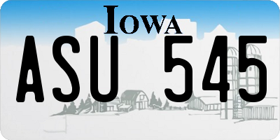 IA license plate ASU545