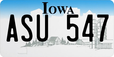 IA license plate ASU547