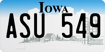 IA license plate ASU549