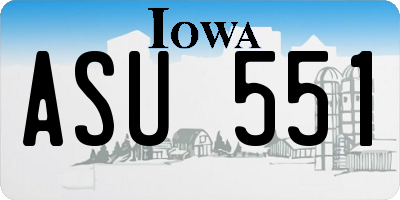 IA license plate ASU551