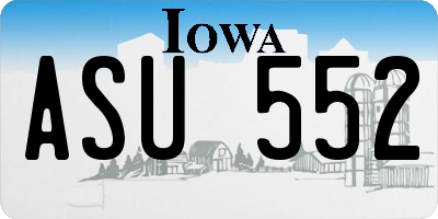 IA license plate ASU552