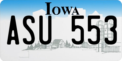 IA license plate ASU553