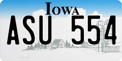 IA license plate ASU554