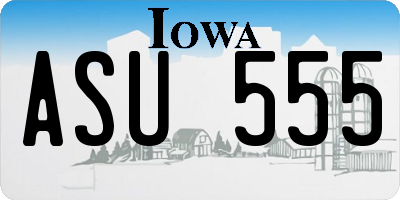 IA license plate ASU555