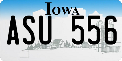 IA license plate ASU556