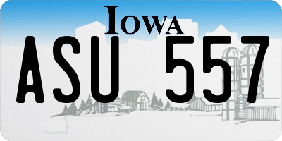 IA license plate ASU557