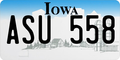IA license plate ASU558