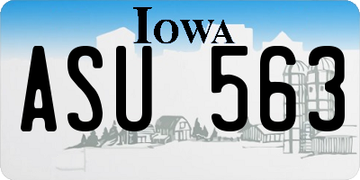 IA license plate ASU563