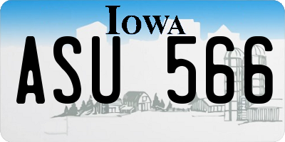 IA license plate ASU566