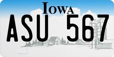 IA license plate ASU567