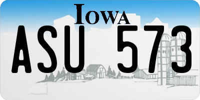 IA license plate ASU573