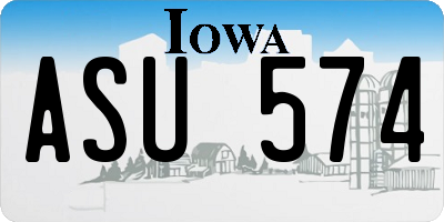 IA license plate ASU574
