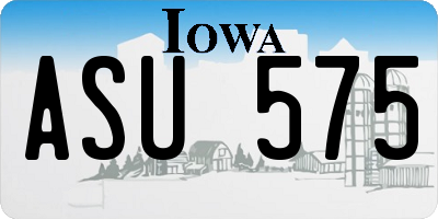 IA license plate ASU575