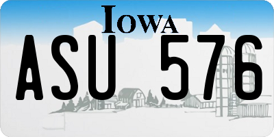 IA license plate ASU576