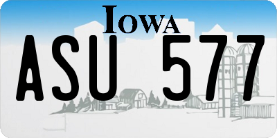 IA license plate ASU577