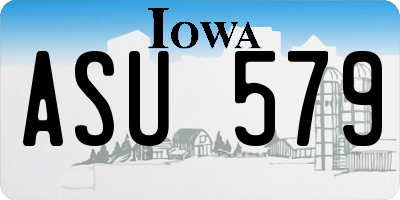 IA license plate ASU579