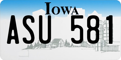 IA license plate ASU581