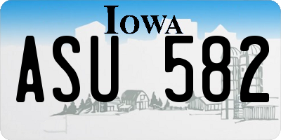 IA license plate ASU582