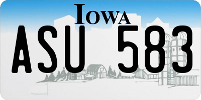 IA license plate ASU583