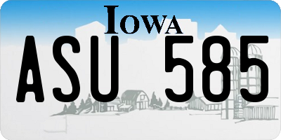 IA license plate ASU585