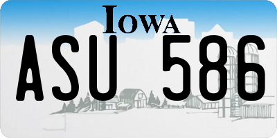 IA license plate ASU586