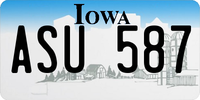 IA license plate ASU587