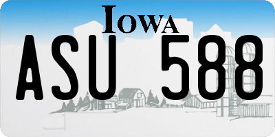 IA license plate ASU588