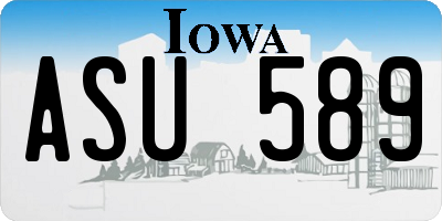IA license plate ASU589