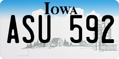 IA license plate ASU592