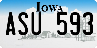 IA license plate ASU593