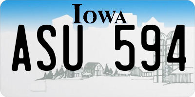 IA license plate ASU594