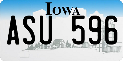 IA license plate ASU596