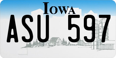 IA license plate ASU597