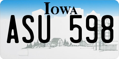 IA license plate ASU598