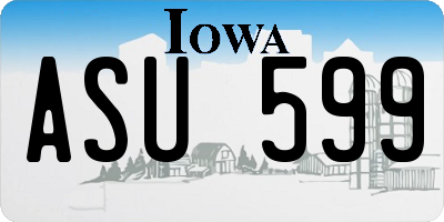 IA license plate ASU599