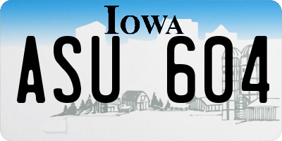 IA license plate ASU604